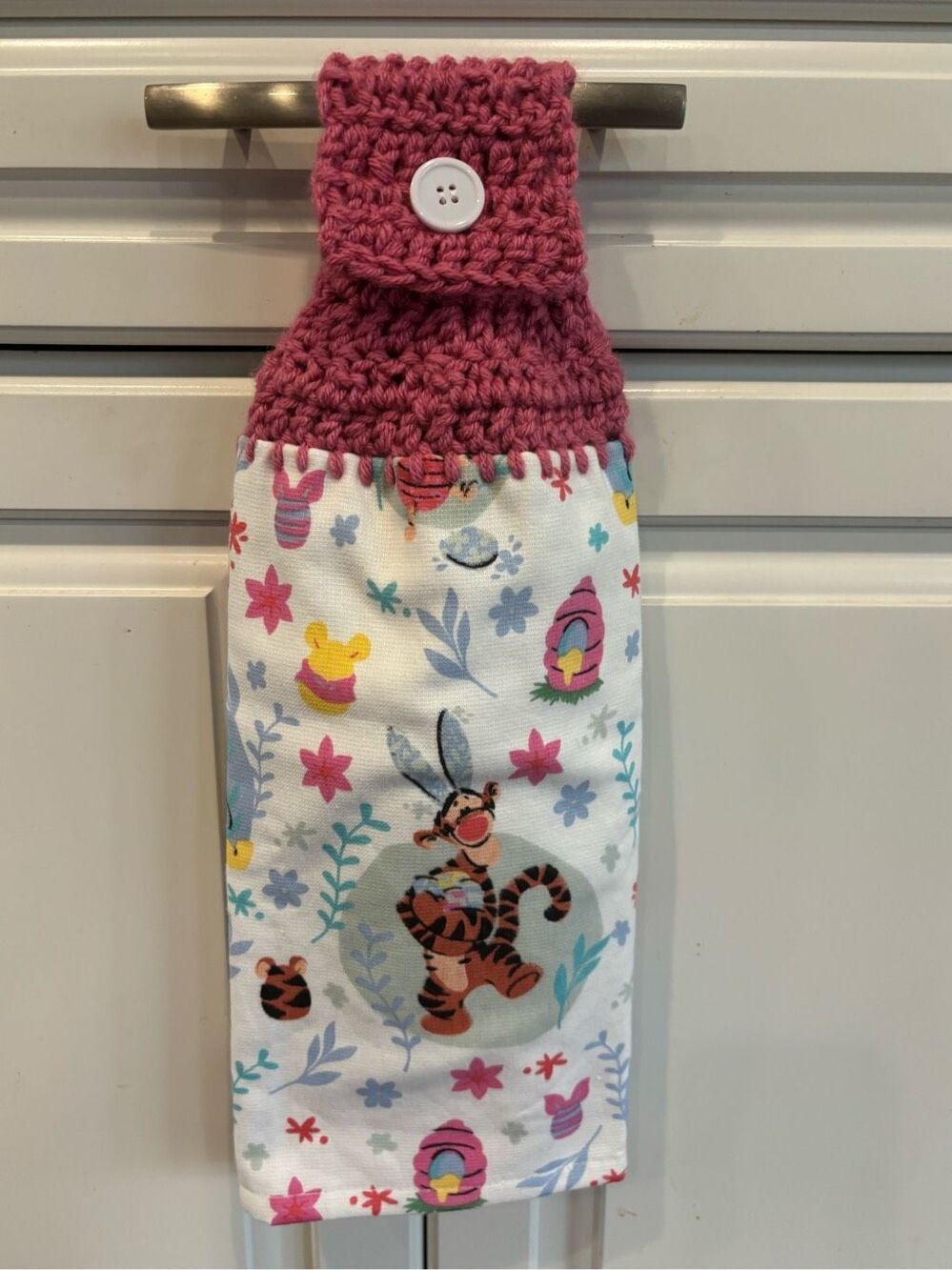 Crochet Top Kitchen Towel-Tiger